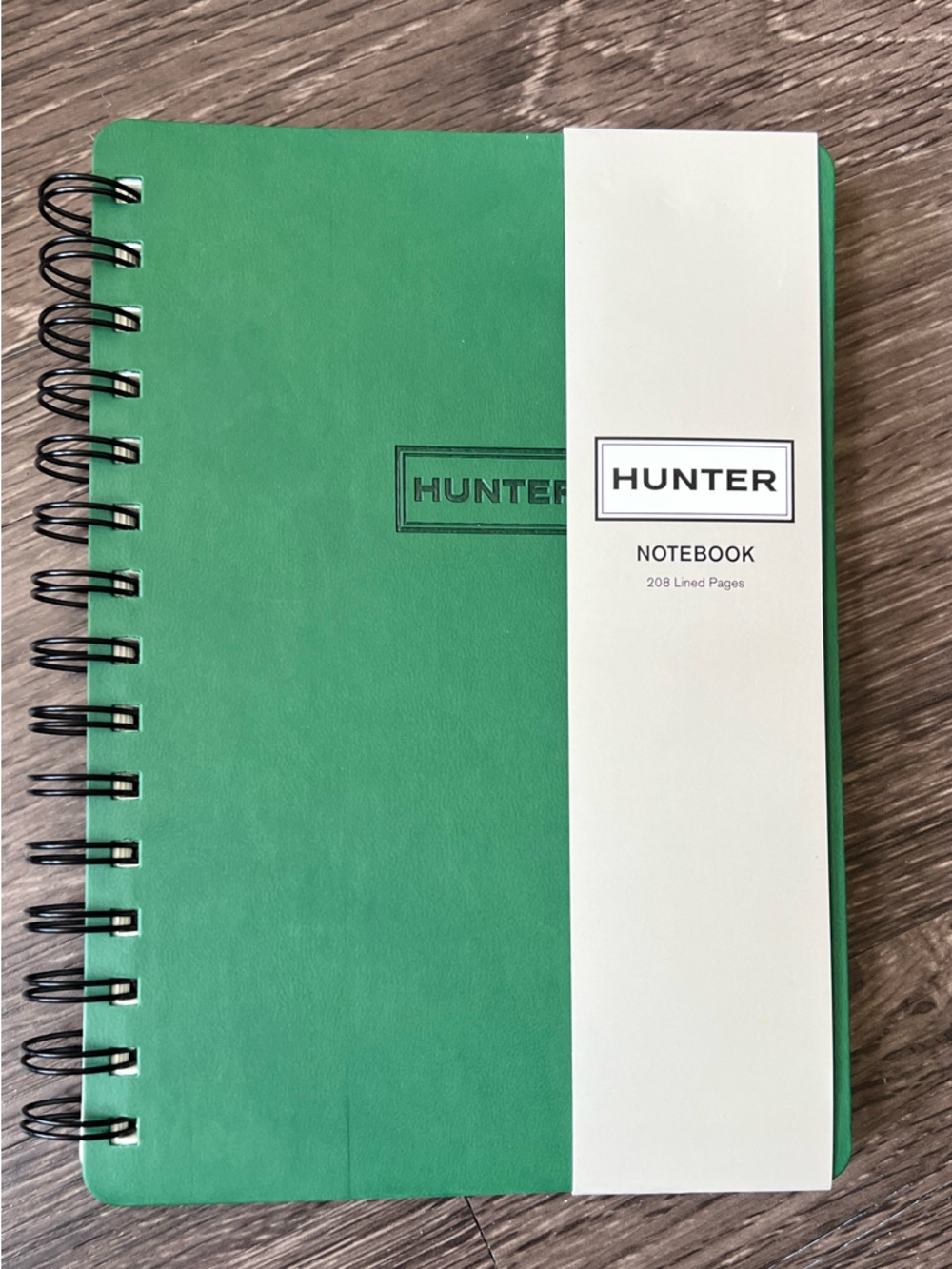 Hunter White Notebook with Black Spiral Binding